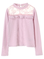 ・テレコレース切替プルオーバー/ラベンダー