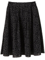 ・ドットサイドギャザースカート/ブラック
