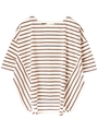 ・ボーダードルマンTシャツ/ライトブラウン