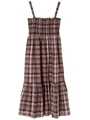 ・マドラスチェックワンピース/ブラウン