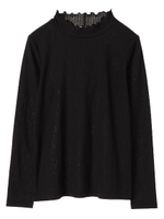 ・メロウ襟カットプルオーバー/ブラック