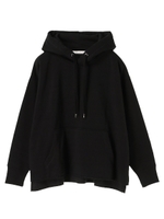 ・裏起毛フード付きカットプルオーバー/ブラック