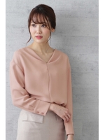 ｜ＭＡＱＵＩＡ　１月号掲載｜バックギャザーVネックブラウス/ピンク(090)