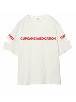 “CUPCAKE MEDICATION” OPEN SLEEVE TOP/WHITE