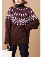 《岡崎紗絵 着用》ノルディック柄オーバーサイズニット/BRxPU1(051)