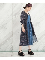 【2WAY】フラワーガウンワンピース/ネイビー(193)
