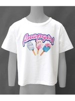 【ANAP GiRL】 アイスプリントクロップドTシャツ/ホワイト(001)