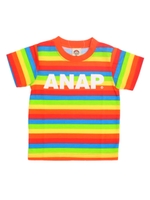 【ANAP KIDS】カラフルボーダーTシャツ/オレンジ(011)