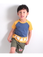 【ANAP KIDS】 切替ラグランロゴTシャツ/グレー(006)