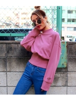 【ANAP】LIP刺繍クロップドスウェットプルオーバー/パープル(022)