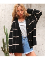 【ANAP】チェック柄ベッコウボタンニットカーディガン/イエロー(024)