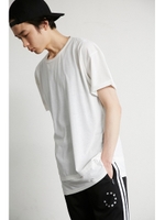 【AZUL BY MOUSSY】DRY MIX フェイクレイヤークルーネック半袖プルオーバー/WHT