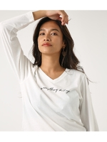 【AZUL BY MOUSSY】Give ロングスリーブ VネックTEE/O/WHT