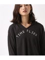 【AZUL BY MOUSSY】TIME FLIES サーマルフーディー/BLK