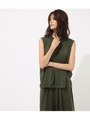 【AZUL BY MOUSSY】クリーンクールバックタックノースリプルオーバー/KHA