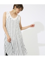 【AZUL BY MOUSSY】ストライプドビーキャミワンピース/柄WHT