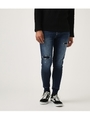 【AZUL BY MOUSSY】ドビーデニム スリムジョガーリメイクパンツ/D/BLU