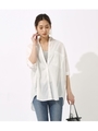 【AZUL BY MOUSSY】ドロップオーバーシャツ/WHT