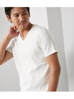 【AZUL BY MOUSSY】ハニカムVネックT/WHT