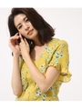 【AZUL BY MOUSSY】フラワードットコンビブラウス/柄YEL