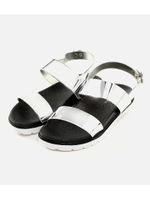 【AZUL BY MOUSSY】メタリックダブルベルトサンダル/SLV
