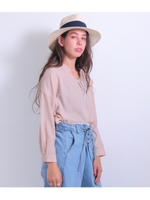 【Alluge】 スパンローンブラウス/ベージュピンク(047)