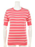 【BED＆BREAKFAST】Classic Striped Sweater クルーネック半袖/PINK MIX