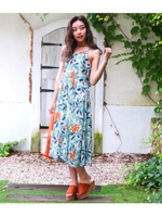 【CHILLE】バックリボン花柄フレアキャミワン/ホワイト(001)