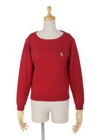 【F i.n.t】プードル刺繍ニットプルオーバー/RED