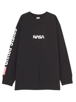 【NASA × Ungrid】【Ca】NASA ロゴルーズロングスリーブTee/BLK