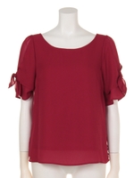 【Rew de Rew】袖リボンブラウス（8R13-060502）/ワイン