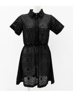 【UNDER ANAP】ナンバリング入り幾何学メッシュワンピース/ブラック(027)