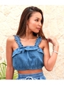 【Anap USA】 ギャザーフリルデニムブラトップ/ブルー(019)