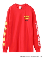 【WEB限定】X-GIRL X LOONEY TUNES TWEETY FACES L/S TEE/レッド