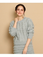 【WEB限定サイズ(L)あり】フリンジニットプルオーバー/グレー(012)