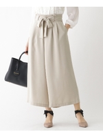 【WEB限定サイズ(LL)あり】リボンベルト付きワイドパンツ/ライトベージュ(051)