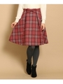 【WEB限定サイズ(SS・LL)あり】ツイードチェックスカート/ボルドー(264)