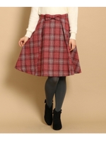 【WEB限定サイズ(SS・LL)あり】ツイードチェックスカート/ボルドー(264)