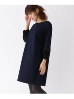 【WEB限定サイズ(S・LL)あり】レース・サックワンピース/ネイビー(093)