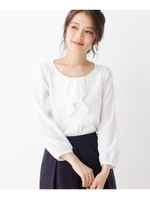 【WEB限定サイズ（13号〜19号）あり・セレモニー対応】定番ラッフルブラウス/アイボリー(004)