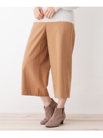 【WEB限定サイズあり】暖か裏起毛べーシックワイドパンツ/ベージュ(052)