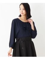 【WEB限定サイズ有り】ラッフルジョーゼットプルオーバー/ネイビー(093)