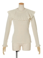 【an another angelus】ケープ付きリブニットプルオーバー/IVORY