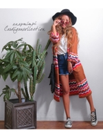 【anap mimpi】ギザギザボーダーロングカーディガン/キャメル(017)