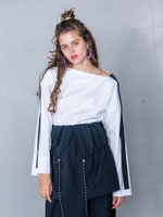 【emmi atelier】ラインテープブラウス/WHT