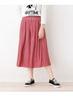 【すそくるっ】ランダムプリーツスカンツ/ラズベリーピンク(073)