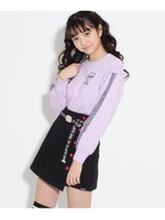 【コットン100％】裏毛袖テープ トップス/ライトパープル(081)