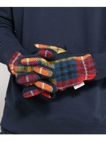 【スマホ対応】グローブ 手袋 ハリスツイード生地使用/マスタード(033)