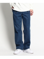 【洗える】12OZデニムボタンデザインパンツ/ブルー(092)