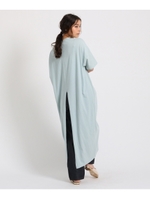 【洗える】DEPENDロング丈スリットワンピース/ライトグリーン(021)